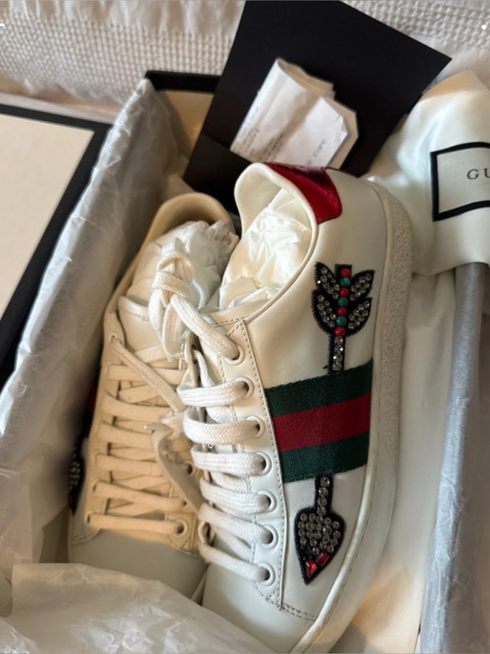 Gucci Sneakers! With the arrow design!!